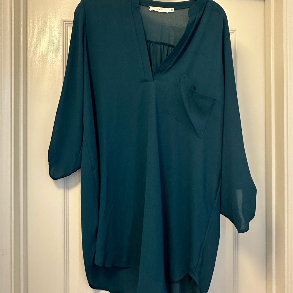 Lush tunic blouse in teal size xl